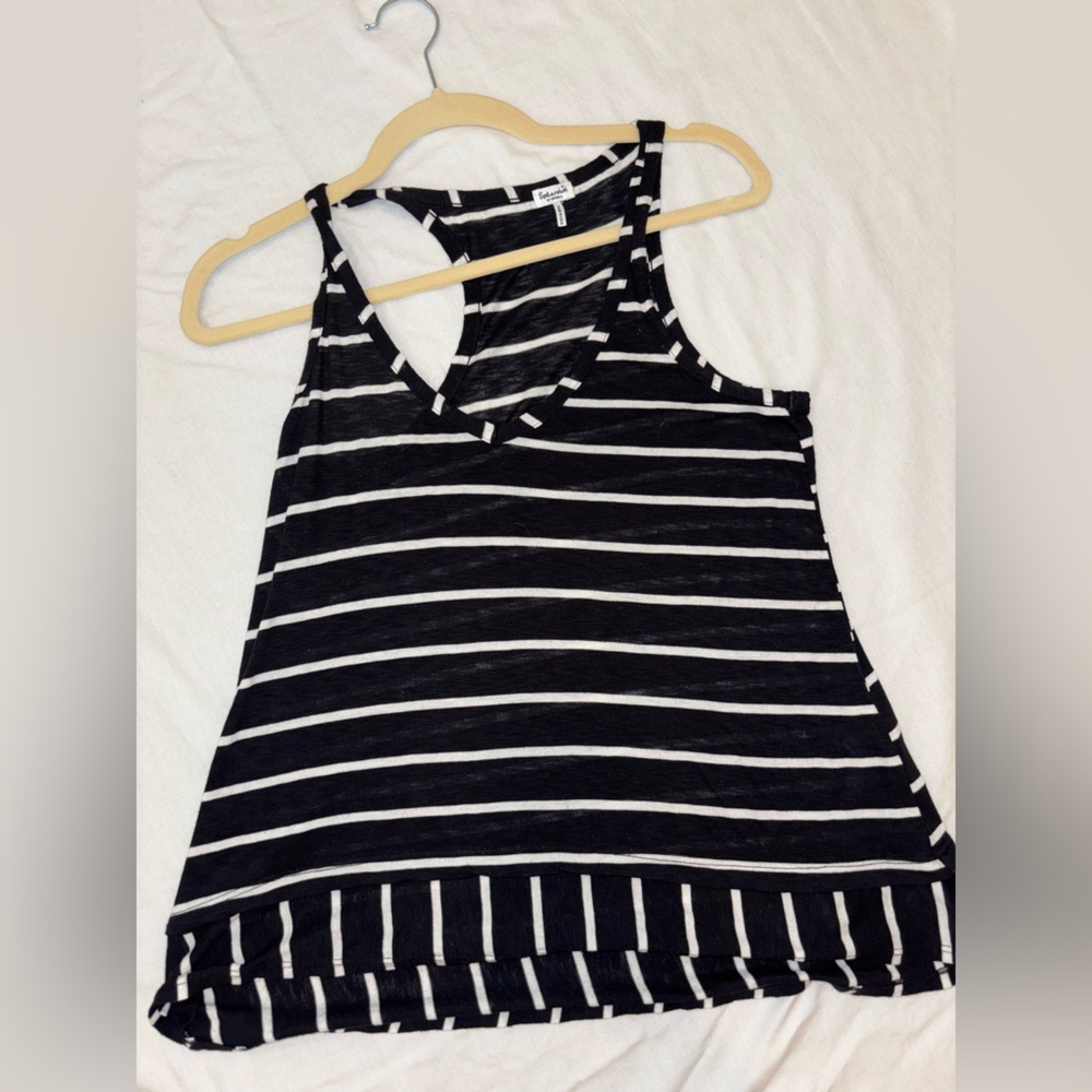 Black and white stripe tank